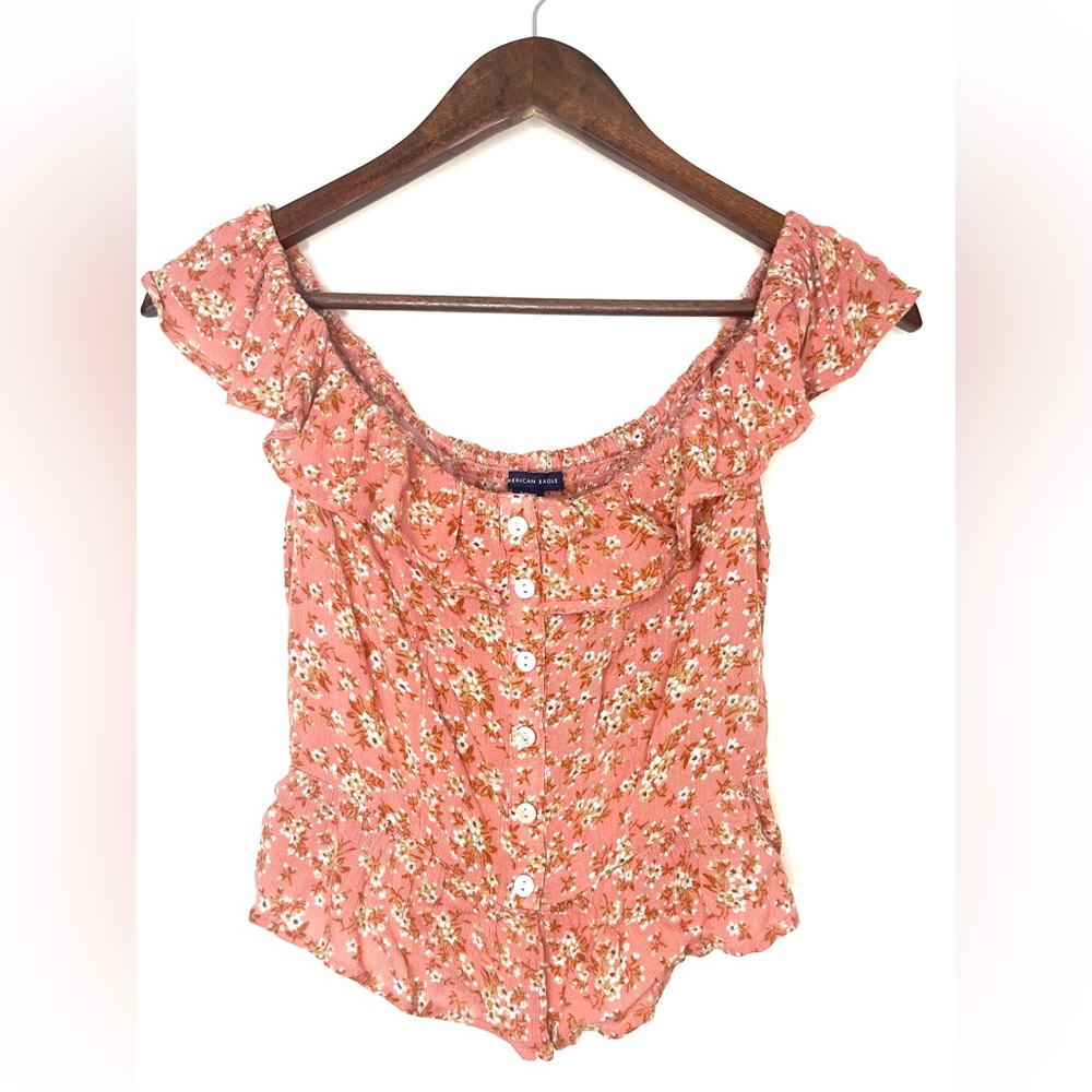 AMERICAN EAGLE Tank Top Floral Print‎ Cropped Length | Small